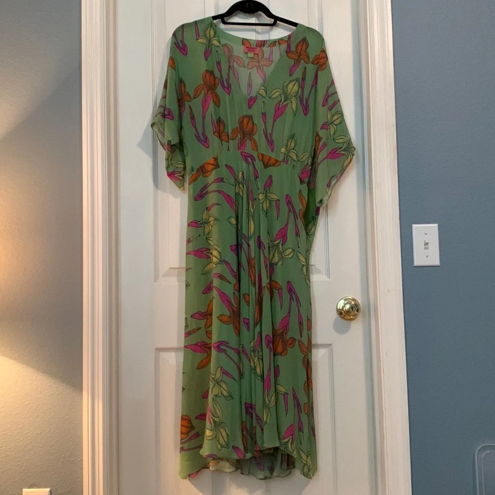 Gorgeous Green, Orange, and Pink Dress - Picture 2 of 8